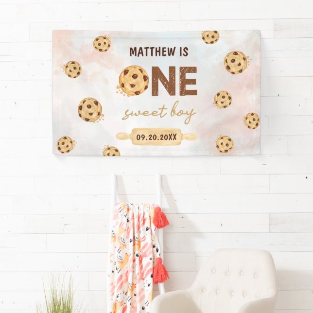 One Sweet Cookie First Birthday Party Banner (Insitu)
