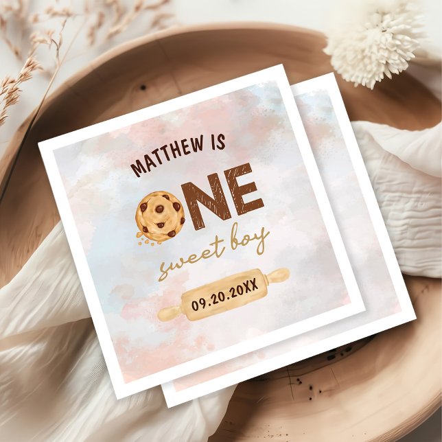 One Sweet Cookie First Birthday Party Napkin (Creator Uploaded)