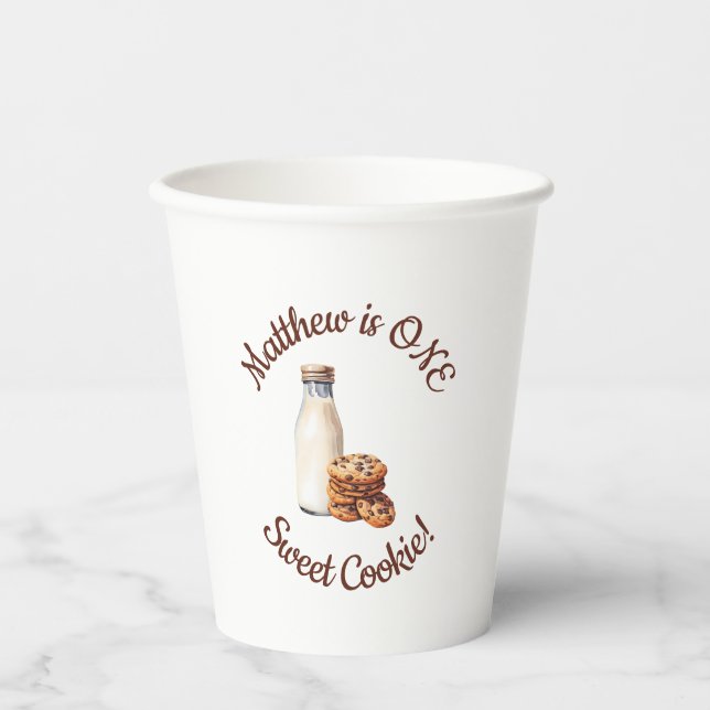 One Sweet Cookie!  First Birthday Party Paper Cups (Front)