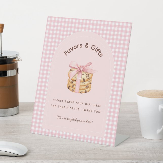 One Sweet Cookie Girl First Birthday Gifts Favours Pedestal Sign (In SItu)
