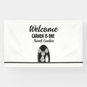 One Sweet Cookie Milk Mouse First Birthday Banner