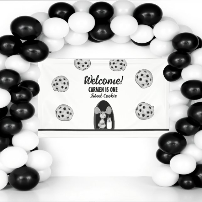 One Sweet Cookie Mouse First Birthday Banner (Creator Uploaded)