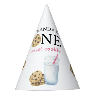 One Sweet Cookies & Milk Girl First Birthday Party Hat