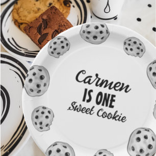 One Sweet Milk and Cookie Birthday Paper Plate