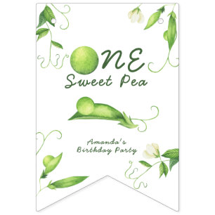One Sweet Pea First Birthday Bunting