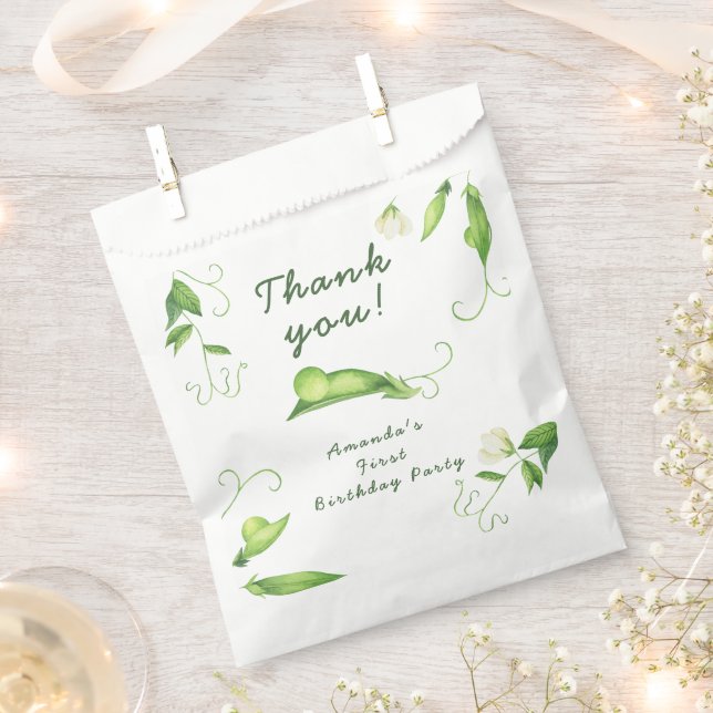 One Sweet Pea First Birthday Favour Bags (Clipped)