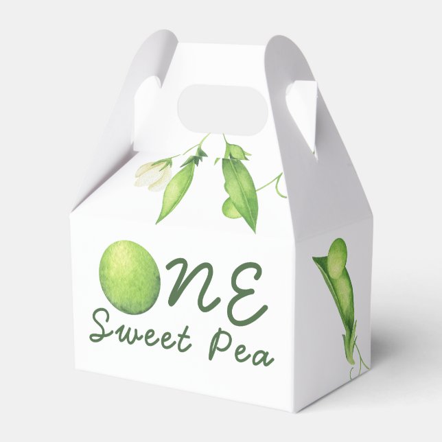 One Sweet Pea First Birthday Favour Box (Front Side)