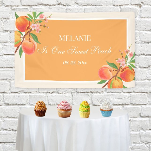 One Sweet Peach 1st Birthday Banner (Creator Uploaded)