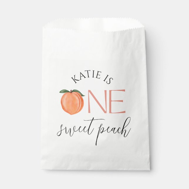 One Sweet Peach 1st Birthday Favour Bags (Front)