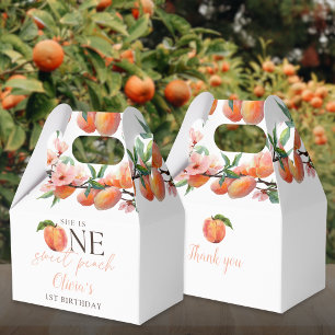 One Sweet Peach 1st Birthday Favour Box