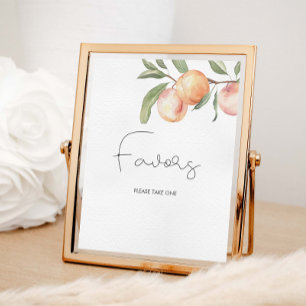 One Sweet Peach Birthday Favours Poster