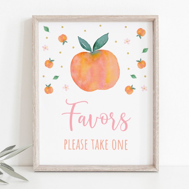 One Sweet Peach Birthday Party Favour Sign (Creator Uploaded)