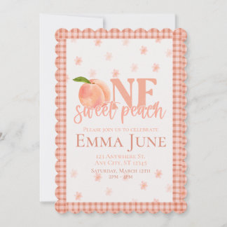 One Sweet Peach | First Birthday Invitation