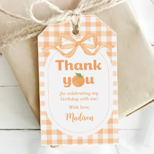 One Sweet Peach Girl 1st Birthday Gift Tags