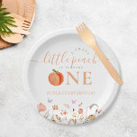 One Sweet Peach Girl 1st Birthday Paper Plate<br><div class="desc">One Sweet Peach Girl 1st Birthday Paper Plates</div>