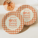 One Sweet Peach Orange First 1st Birthday Party Paper Plate<br><div class="desc">This is a One Sweet Peach Orange First 1st Birthday Party Paper Plates!</div>