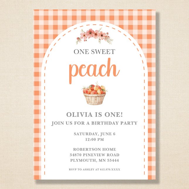 One Sweet Peach Watercolor First Birthday Party (Creator Uploaded)