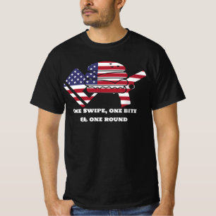 One Swipe One Bite One Round Food Guns Debts USA T-Shirt