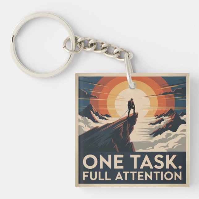 One Task. Full Attention Key Ring (Front)