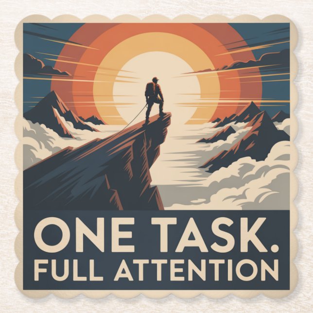 One Task. Full Attention Paper Coaster (Front)