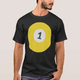 One Team Number 1 Lucky Yellow Ball Billiards Pool T-Shirt