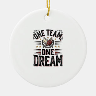 One Team One Dream Vintage Sports Team Shirt_1 Ceramic Tree Decoration