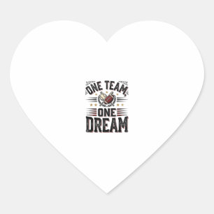One Team One Dream Vintage Sports Team Shirt_1 Heart Sticker