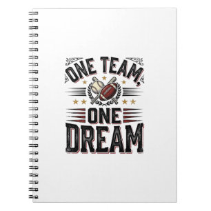 One Team One Dream Vintage Sports Team Shirt_1 Notebook
