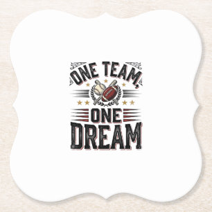 One Team One Dream Vintage Sports Team Shirt_1 Paper Coaster