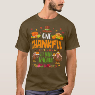 One Thankful 4th Grade Teacher Fall Autumn Thanksg T-Shirt