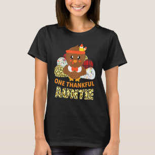 One Thankful Auntie Turkey Blessed Auntie Thanksgi T-Shirt