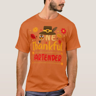 One Thankful Bartender Thanksgiving Outfit gift Pe T-Shirt