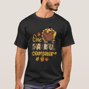 One Thankful Counselor Turkey Pilgrim Hat Thanksgi T-Shirt