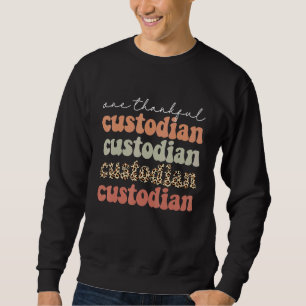 One Thankful Custodian Autumn Tree Fall Leaves Tha Sweatshirt
