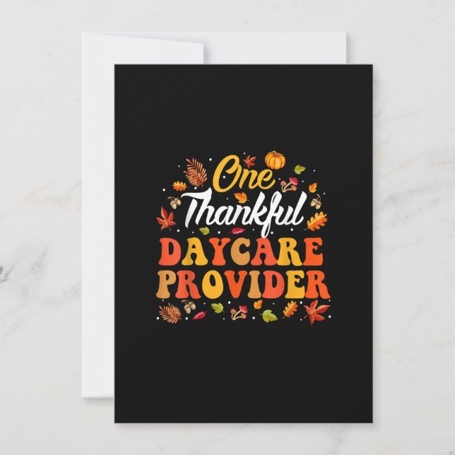 One Thankful Daycare Provider Fall Autumn Thanksgi Invitation (Front)