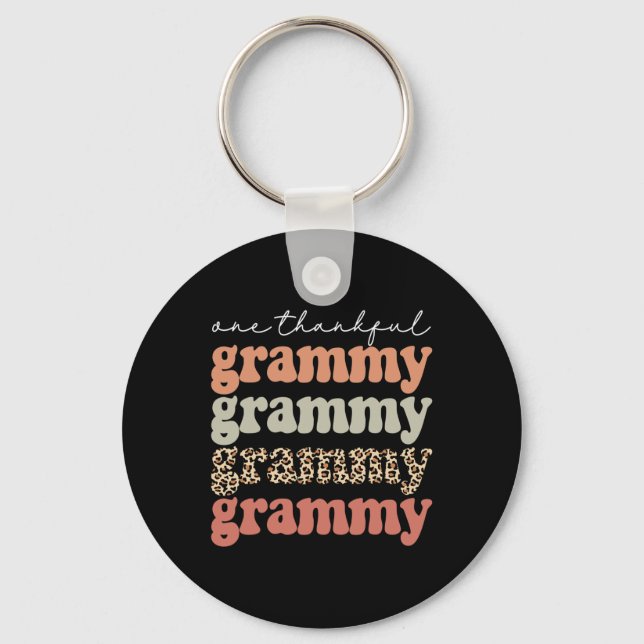 One Thankful Grammy Autumn Tree Fall Leaves Thanks Key Ring (Front)