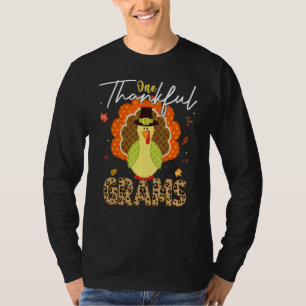 One Thankful Grams Gobble Turkey Fall Autumn Thank T-Shirt