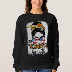 One Thankful Granny Bleached Mama Gigi Women Thank Sweatshirt