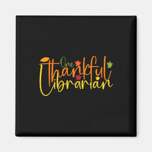 One Thankful Librarian Tee Fall Autumn Thanksgivin Magnet