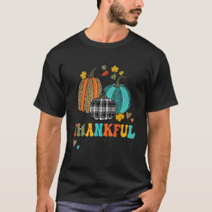 One Thankful Lunch Lady School Pumpkins Thanksgivi T-Shirt