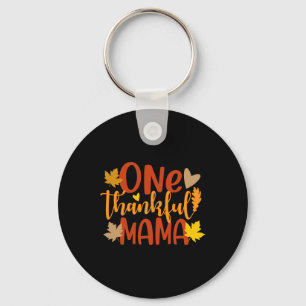 One Thankful Mama Autumn Fall Mother Thanksgiving  Key Ring