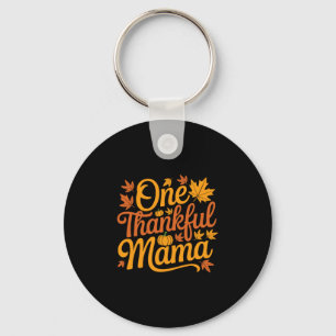 One Thankful Mama Autumn Mother Leaves Thanksgivin Key Ring