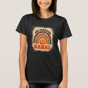 One Thankful Mammy Rainbow Leopard Fall Groovy Tha T-Shirt