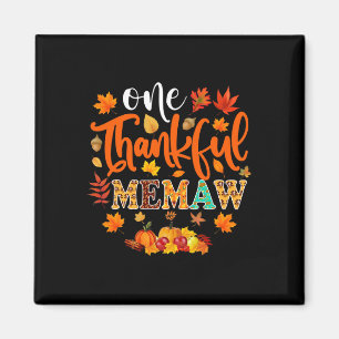 One Thankful Memaw Funny Fall Autumn Thanksgiving Magnet