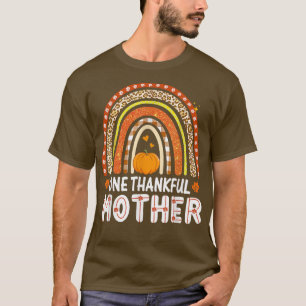 One Thankful Mother Rainbow Leopard Fall Autumn Th T-Shirt