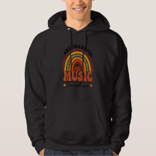One Thankful Music Teacher Rainbow Leopard Groovy  Hoodie
