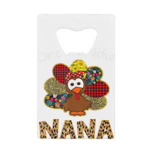 One Thankful Nana Funny Cute Turkey Thanksgiving G