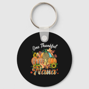 One Thankful Nana Pumpkin Fall Autumn Thanksgiving Key Ring