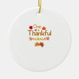 one thankful nana thanksgiving day family matching ceramic tree decoration