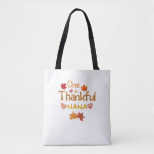 one thankful nana thanksgiving day family matching tote bag